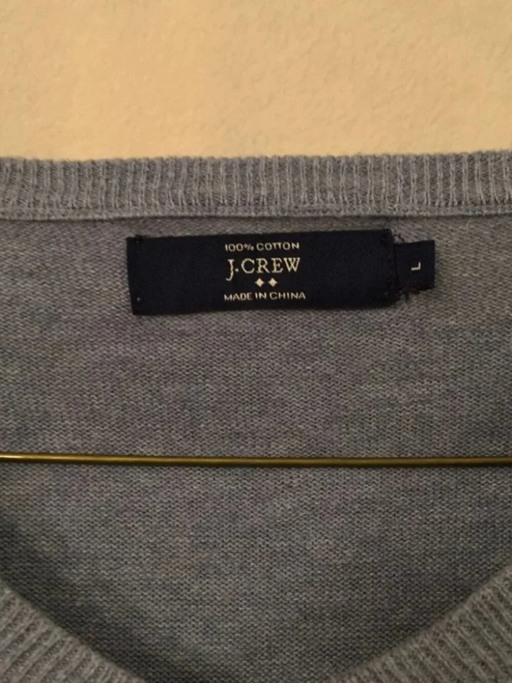 J. Crew heather blue slub 100% cotton v-neck long sleeve knit sweater